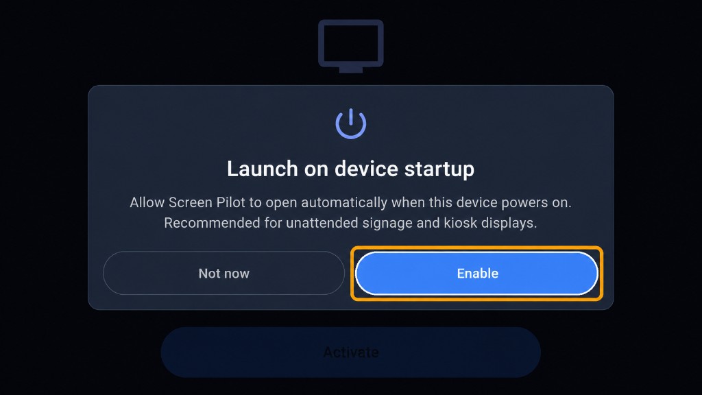 Enable launch on device startup for ScreenPilot